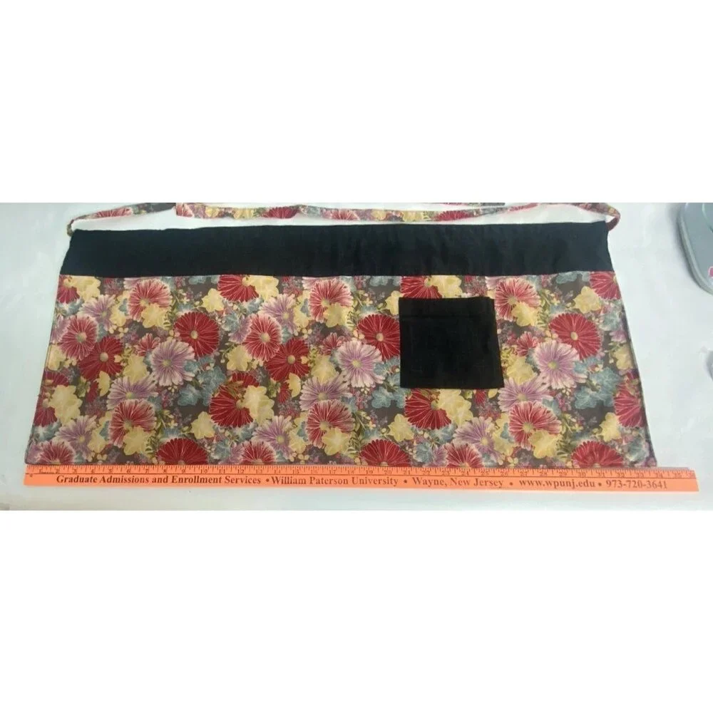 Handmade Reversible Half Apron Floral Print Pocket Garden Cooking Craft Utility